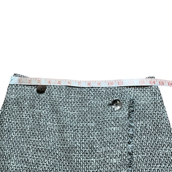 ZARA NWT Cotton Black / White Tweed Skort Silver Buttons Side Zipper US Sz M - Picture 7 of 13